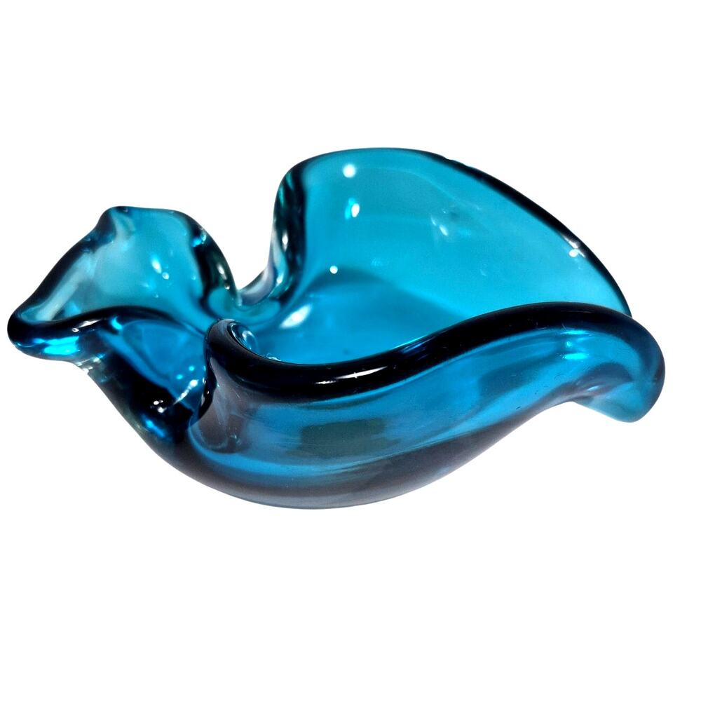 Vintage 1960's Venetian Art Glass Murano Italy Sommerso Style Valet Bowl Ashtray